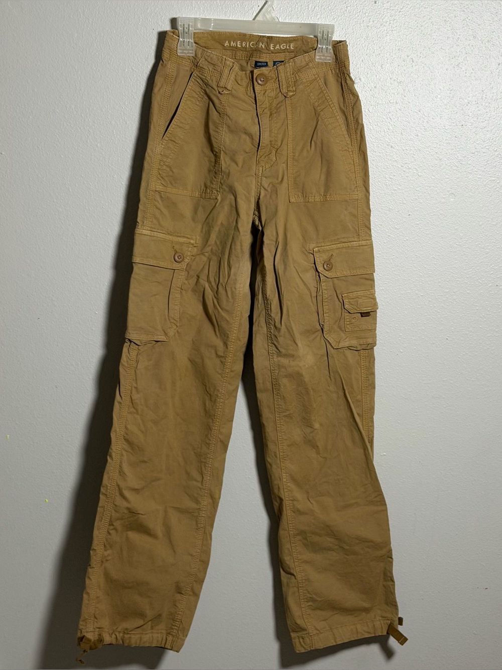 American Eagle Outfitters Women Khaki/Tan Cargo Baggy Joggers Pants size 000